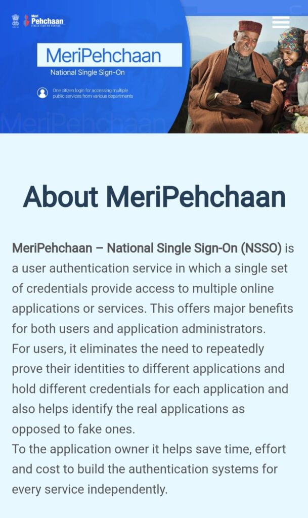 Meri Pahchan Portal